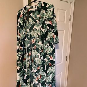 Rachel Zoe palm print duster
